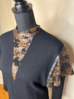 Viva Creations 100% Leather Trimmed Sweater Dress