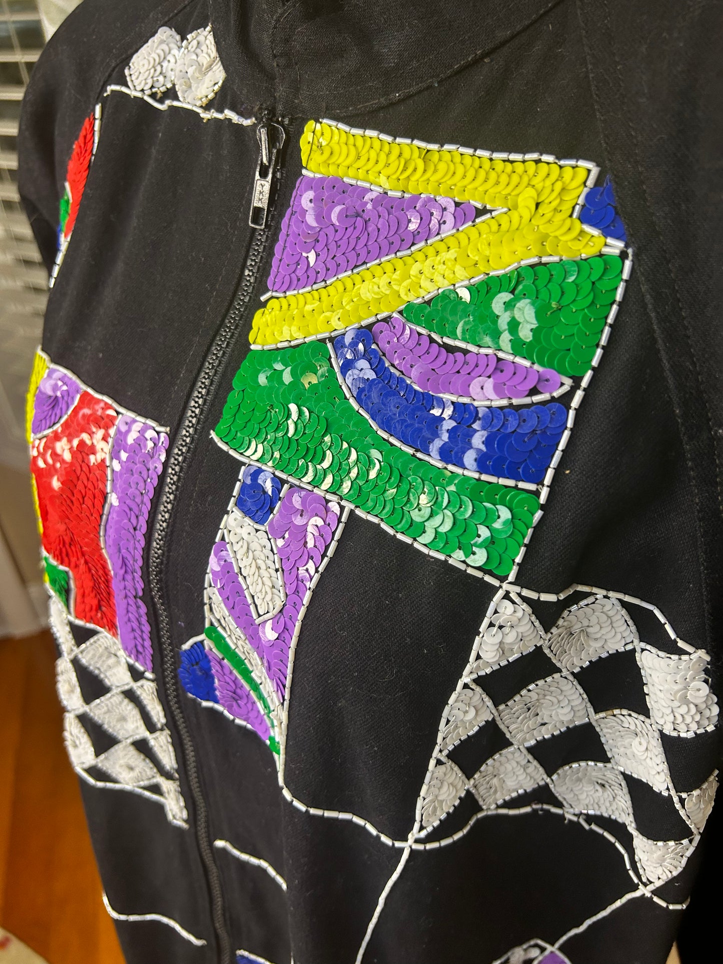 Modi Denim Jacket with Multi Color Sequin