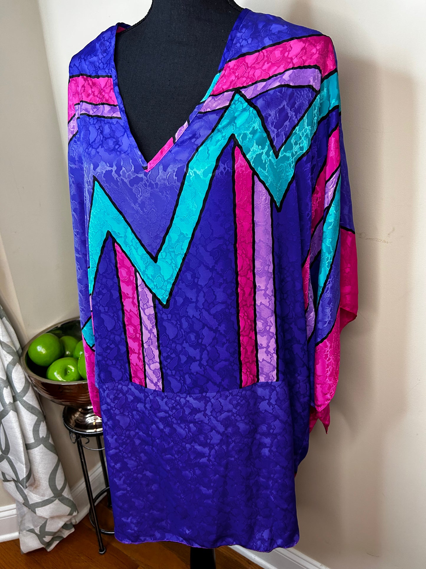Vtg 90s Ruth Norman Abstract Kimono/Kaftan NWT