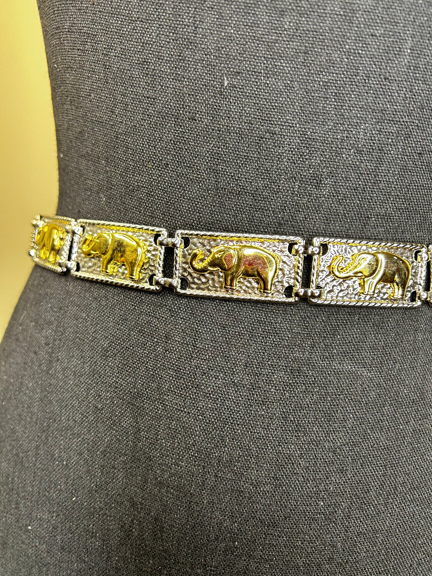 Gold and Silver Elephant Chain Belt