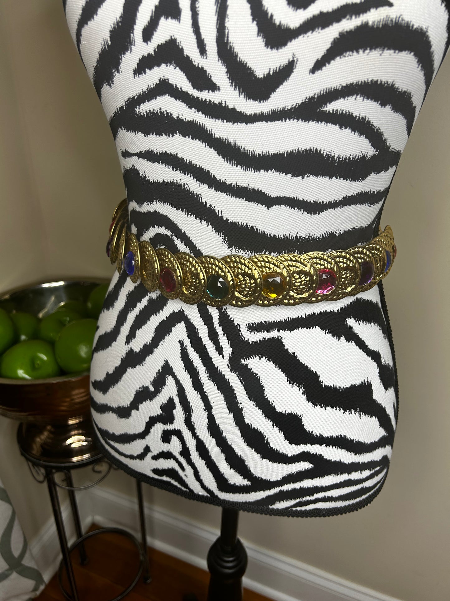 Vtg 80s Bejeweled Belt