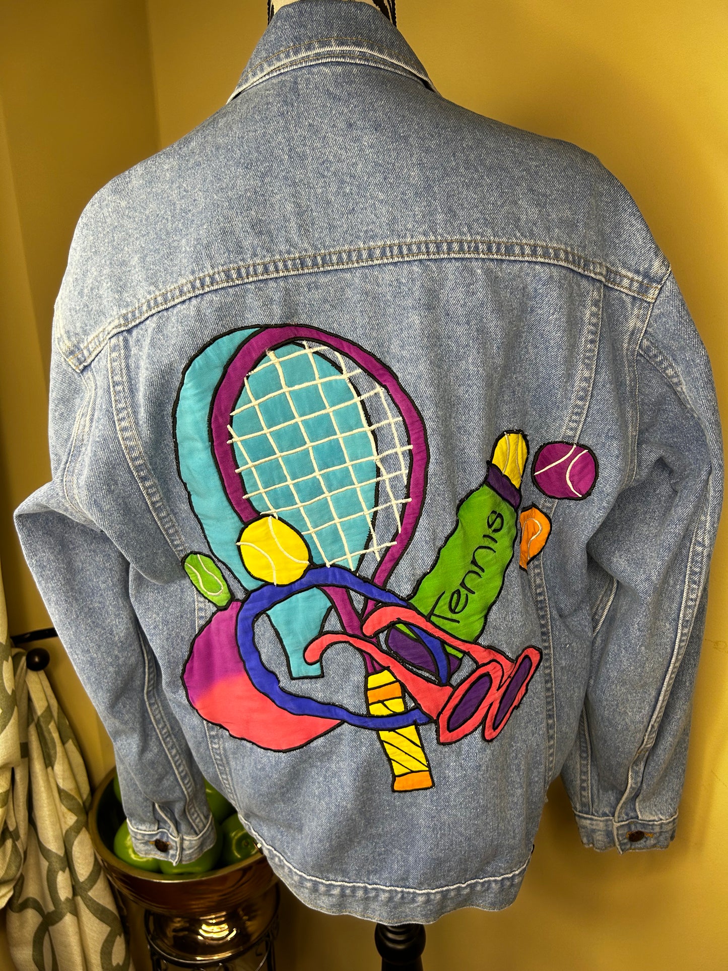 Silkscapes Denim Tennis Theme Jacket