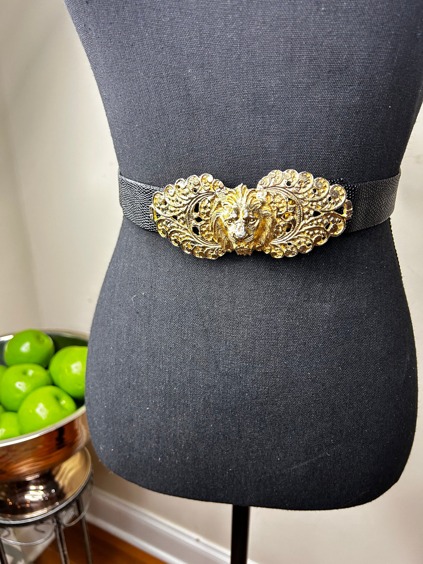 Lion Head Adjustable Buckle Belt by Gay Boyer (Stamped)