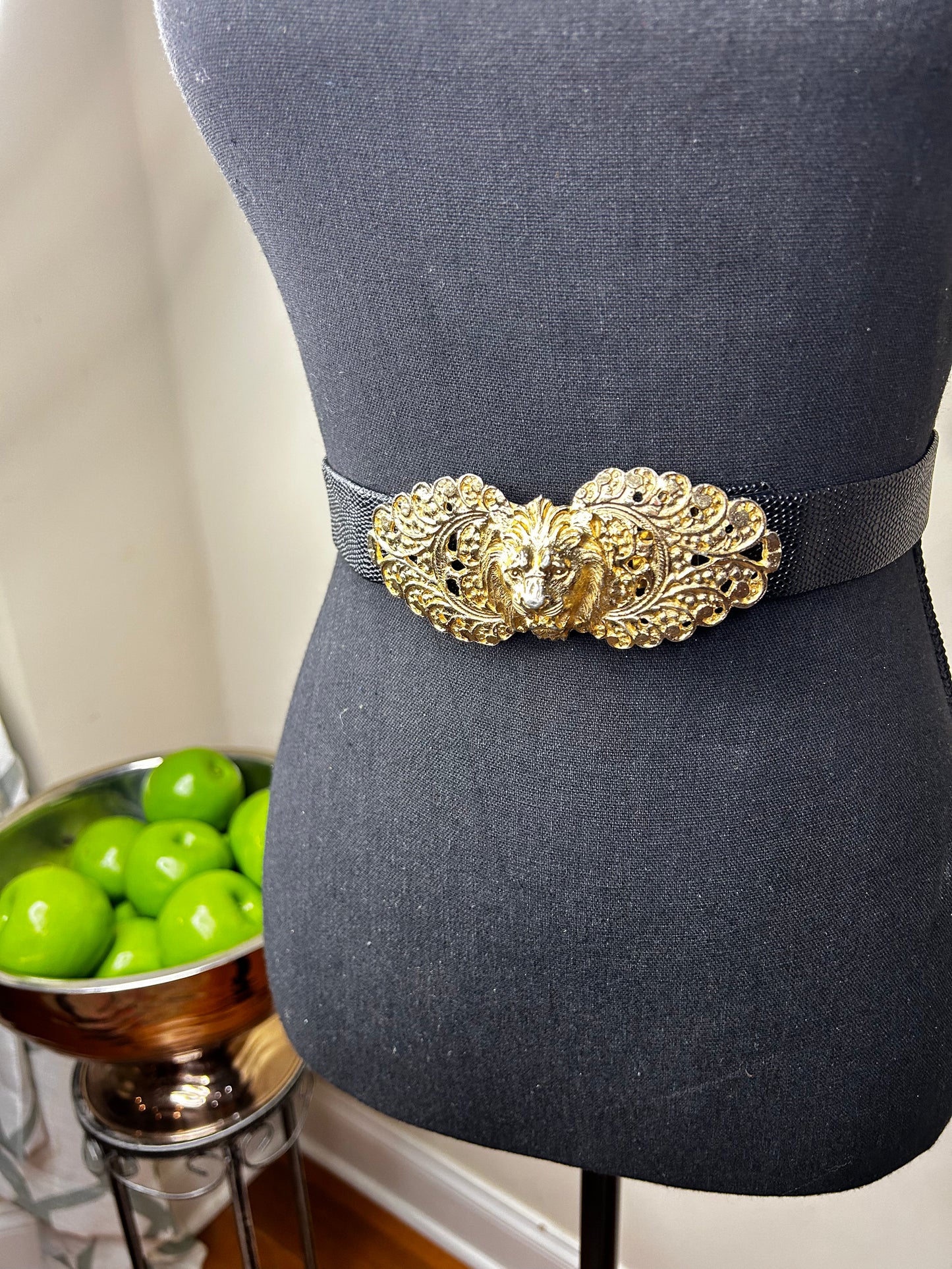 Lion Head Adjustable Buckle Belt by Gay Boyer (Stamped)