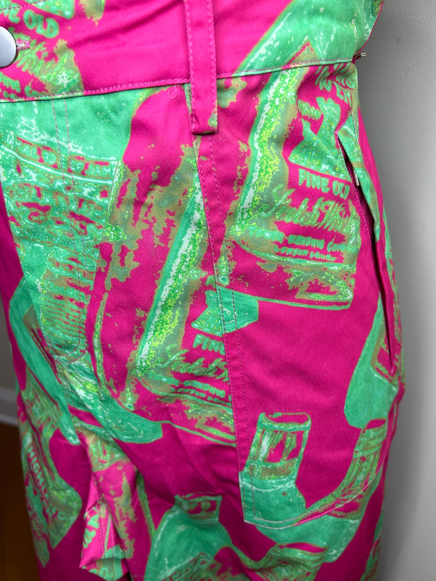 Nasty Gal Wide Leg "Pink and Green" Cargo Pants NWT