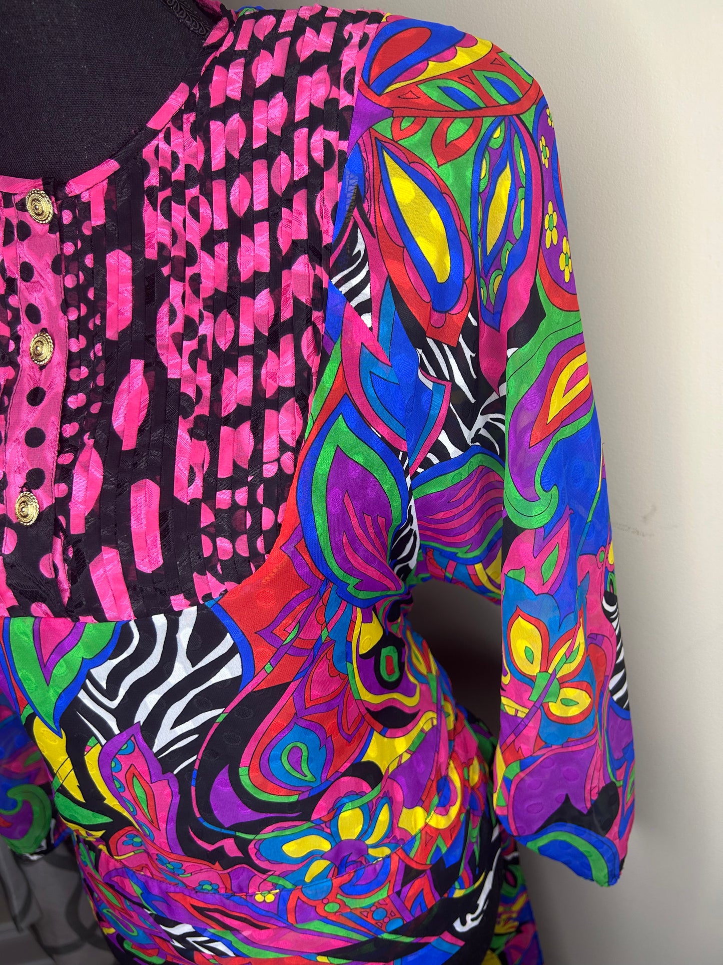 425 Diane Fres Colorful Sheer Blouse