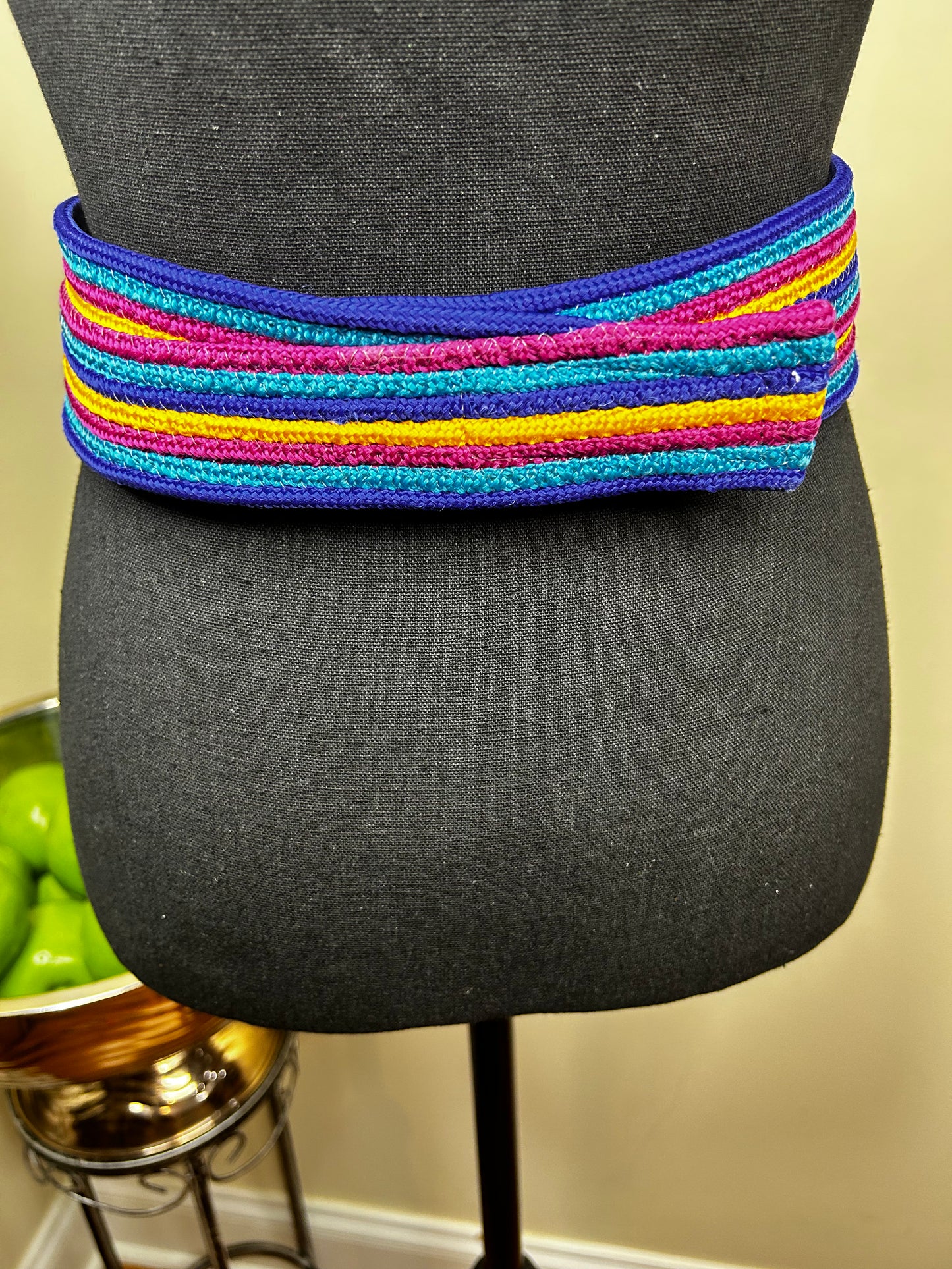 Vtg Karen Scott Rainbow Colored Belt