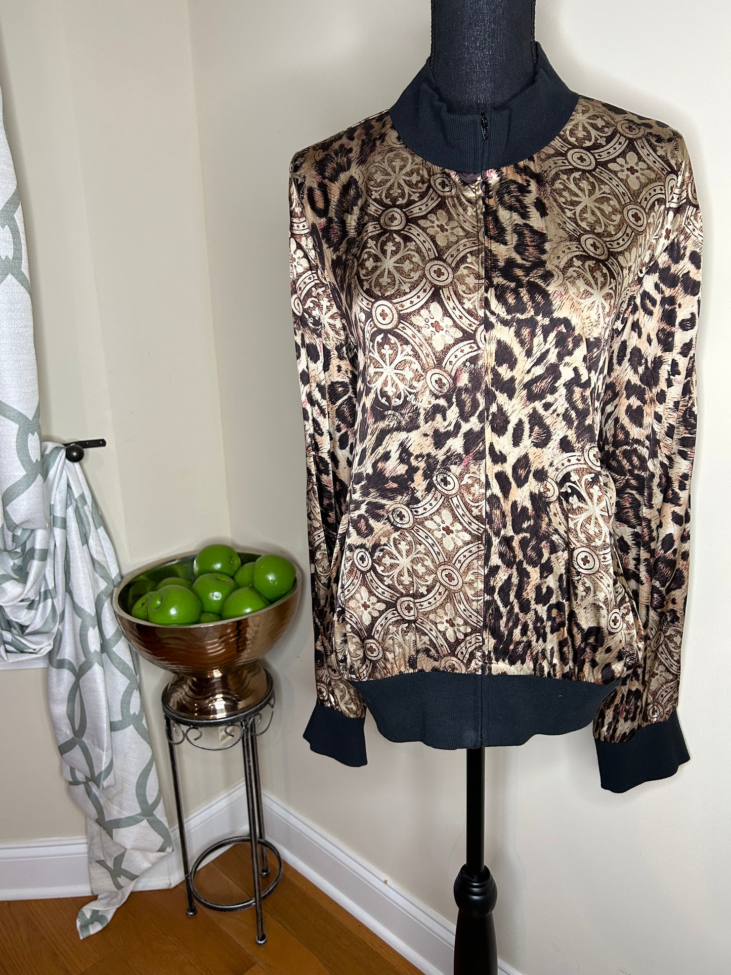 Vintage Animal Print Bomber