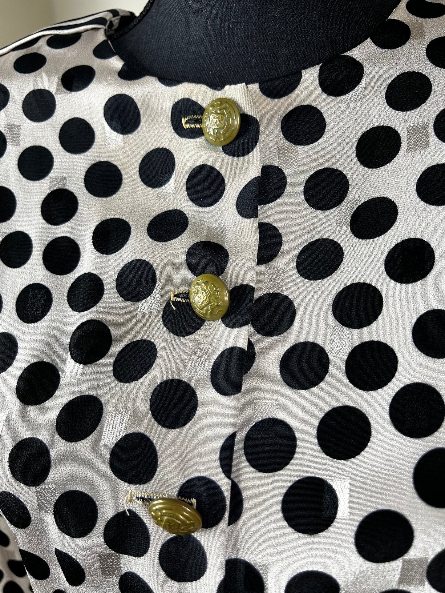 Lady Carol Vintage Polka Dot Black and Creme Dress