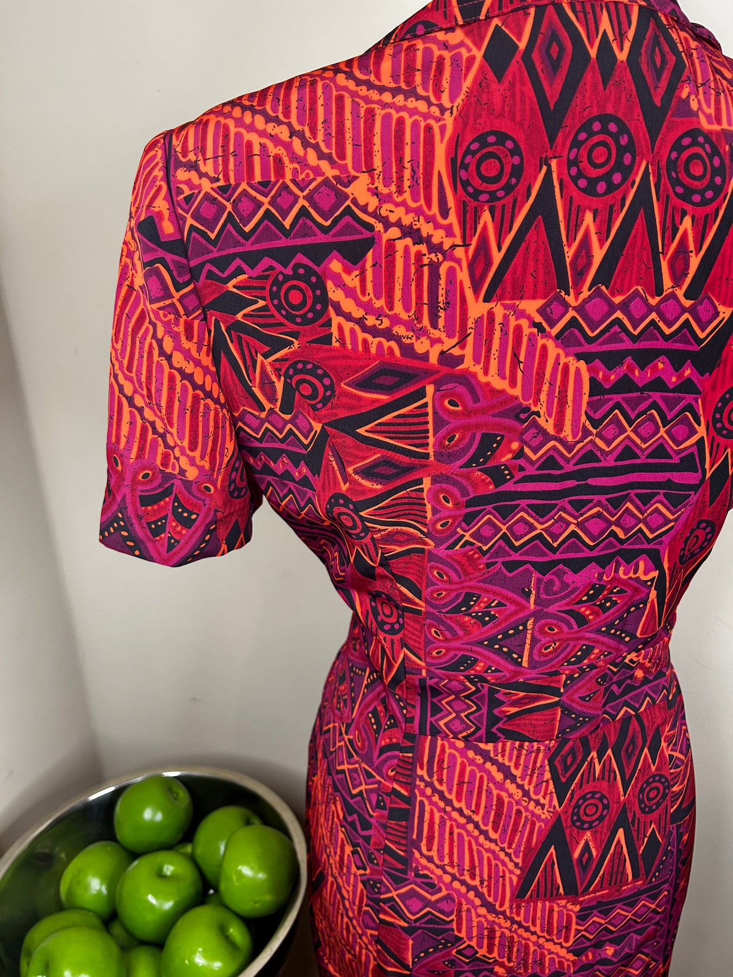 90s Positive Attitude Abstract Print Dress