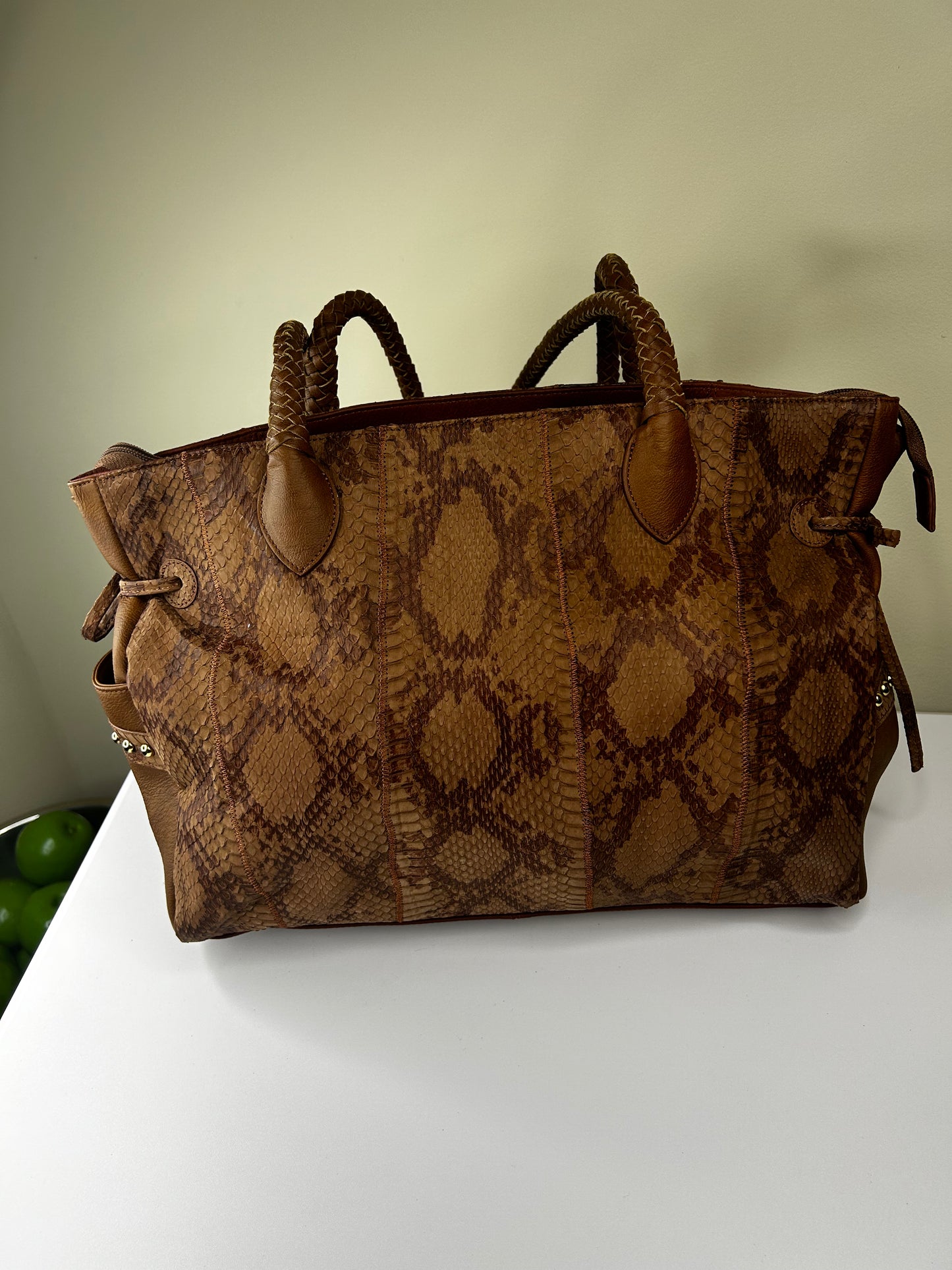 Chi by Carlos Falchi NWOT Purse w/ Dust Bag, Strap, Toiletry Pouch