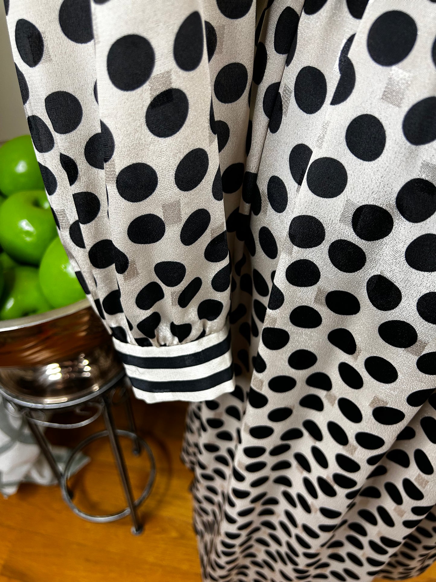 Lady Carol Vintage Polka Dot Black and Creme Dress