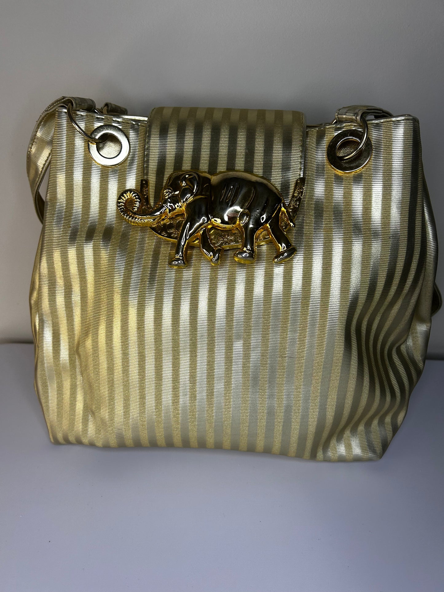 90s Vintage Gold Elephant Purse/Shoulder Bag