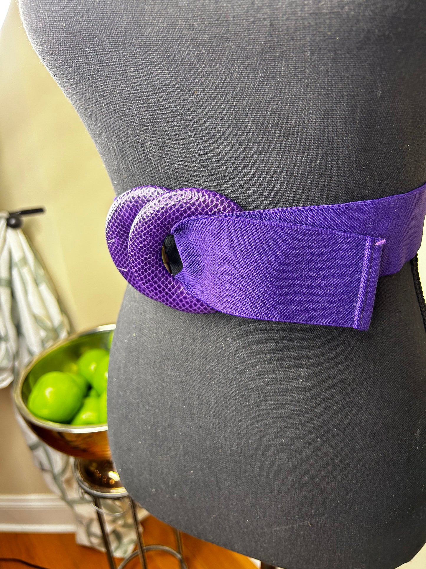 Purple Buckle Elastic Waist Belt
