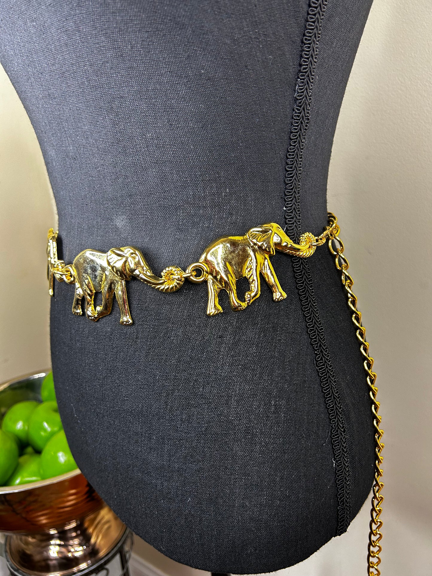 Gold Elephant Belt (4 Elephants)