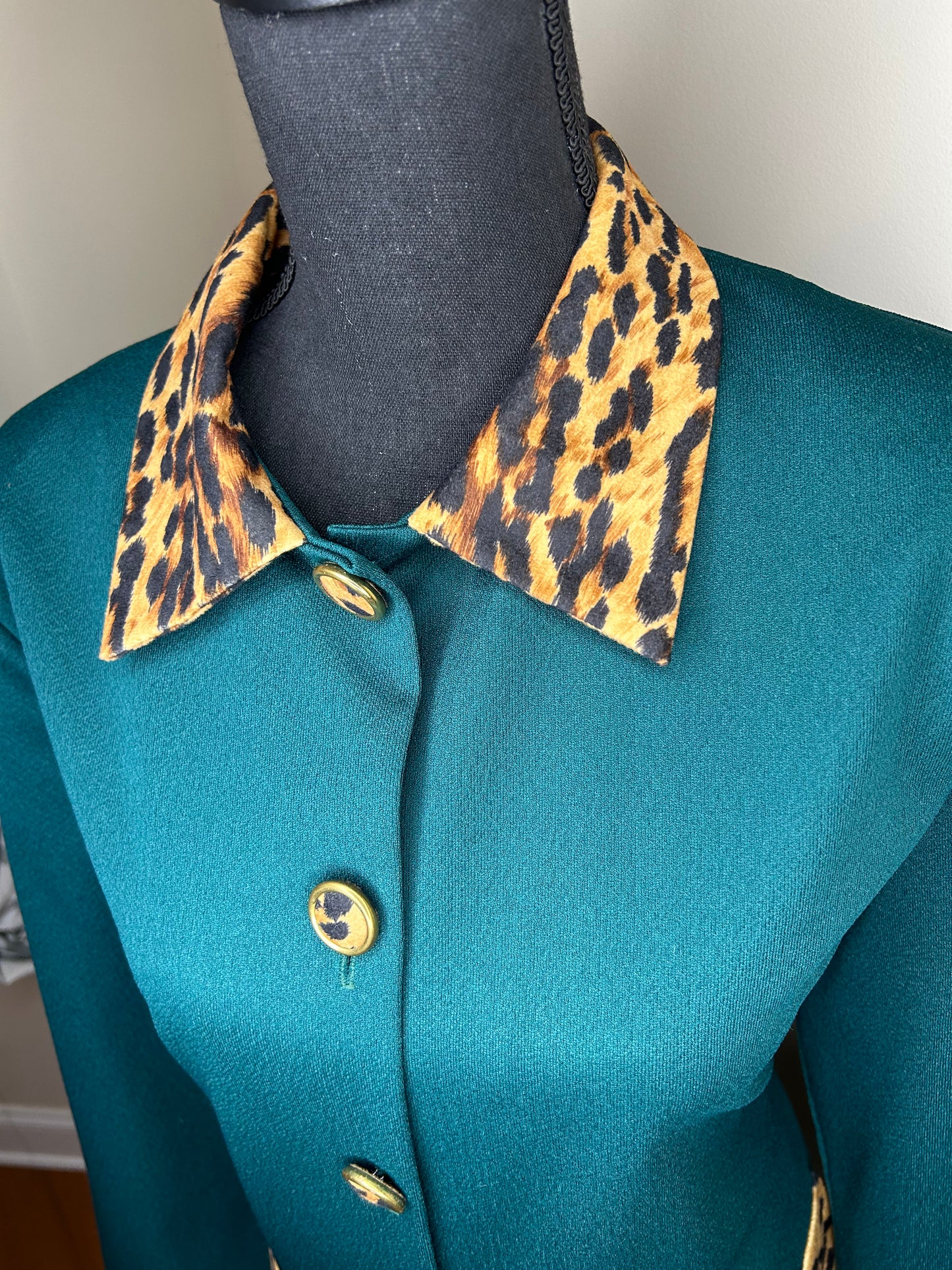 Anthony Richards Leopard Trimmed Dress