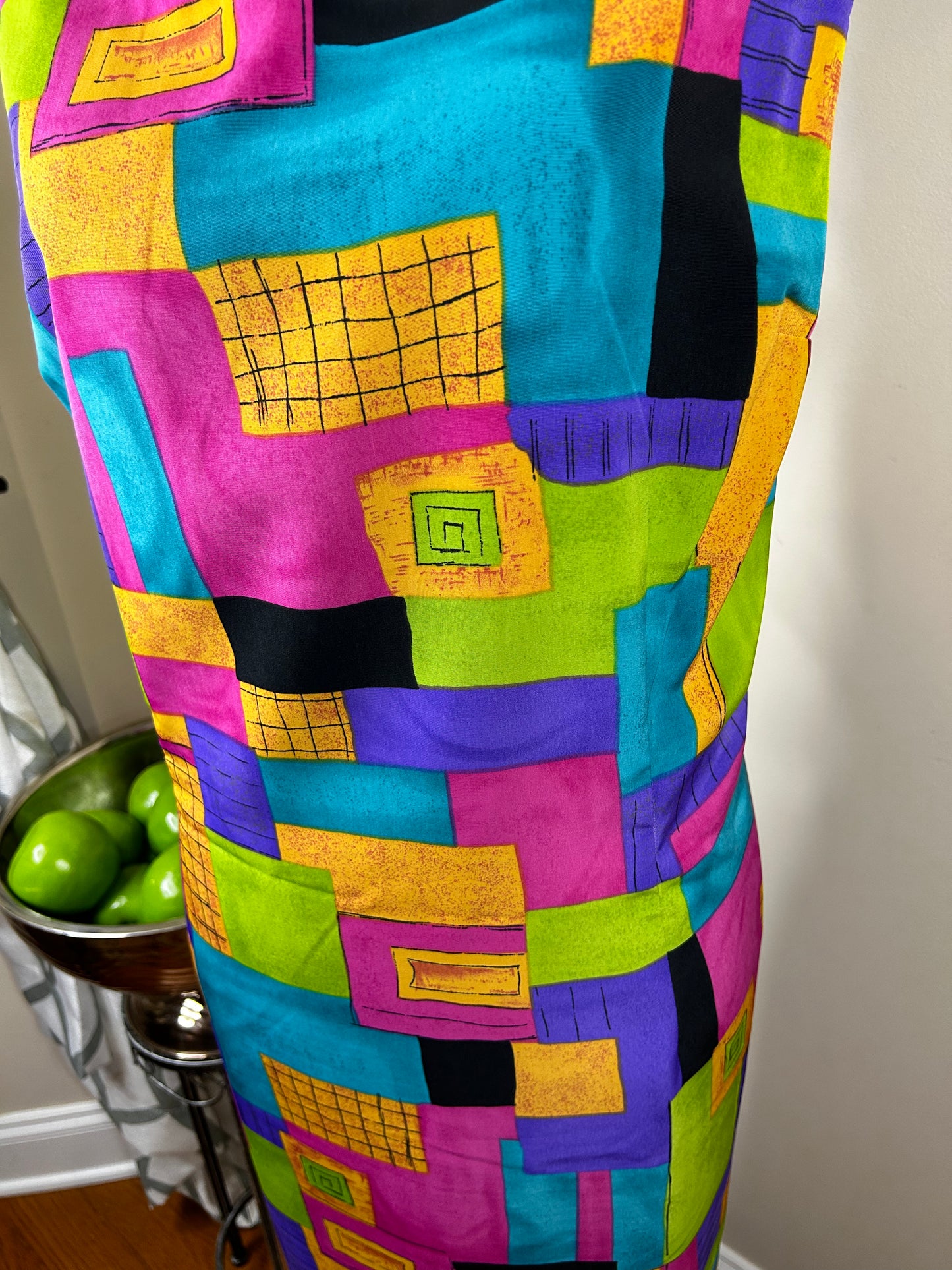 Vintage John Philips Plus Size Geometric Print Dress