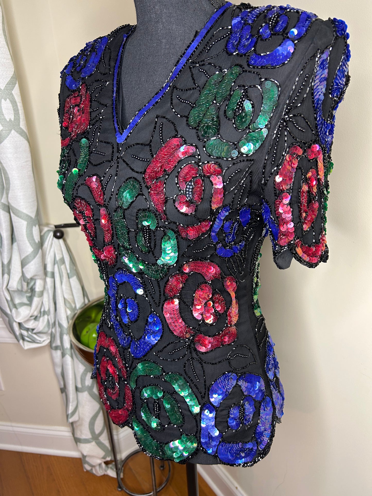 Ste'nay 100% Silk Sequin Top