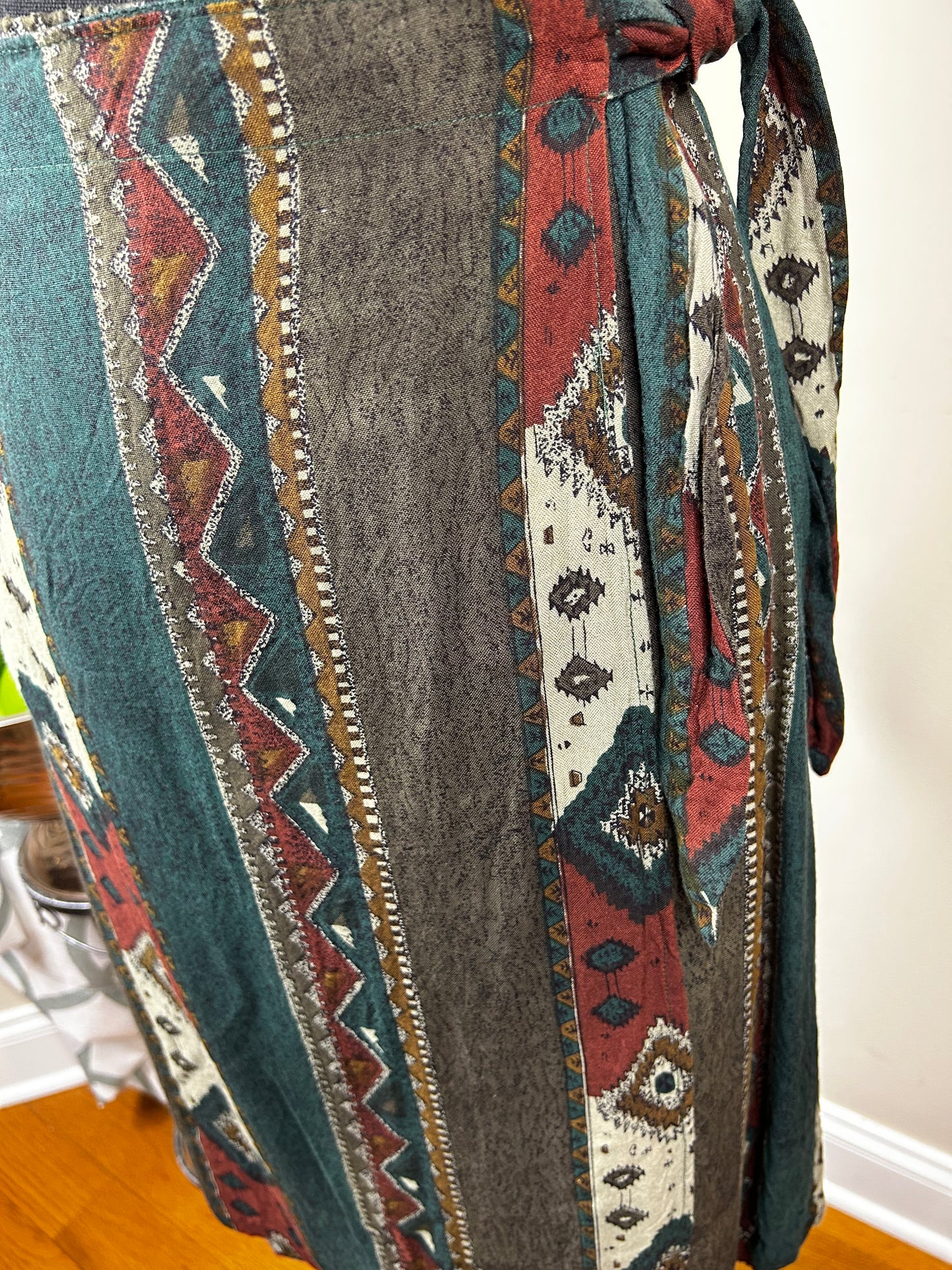 Reuve Abstract Print Wrap Skirt