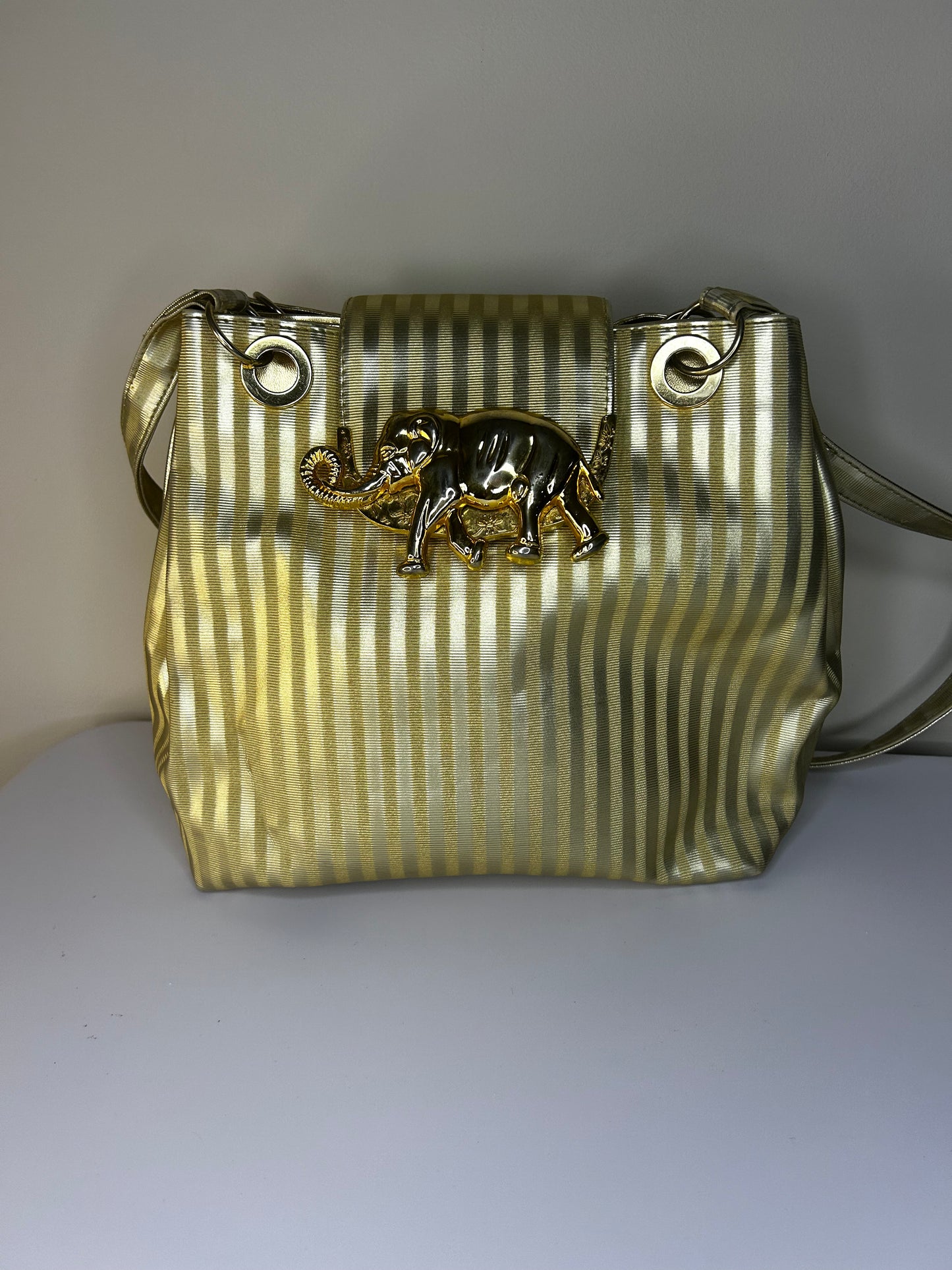 90s Vintage Gold Elephant Purse/Shoulder Bag