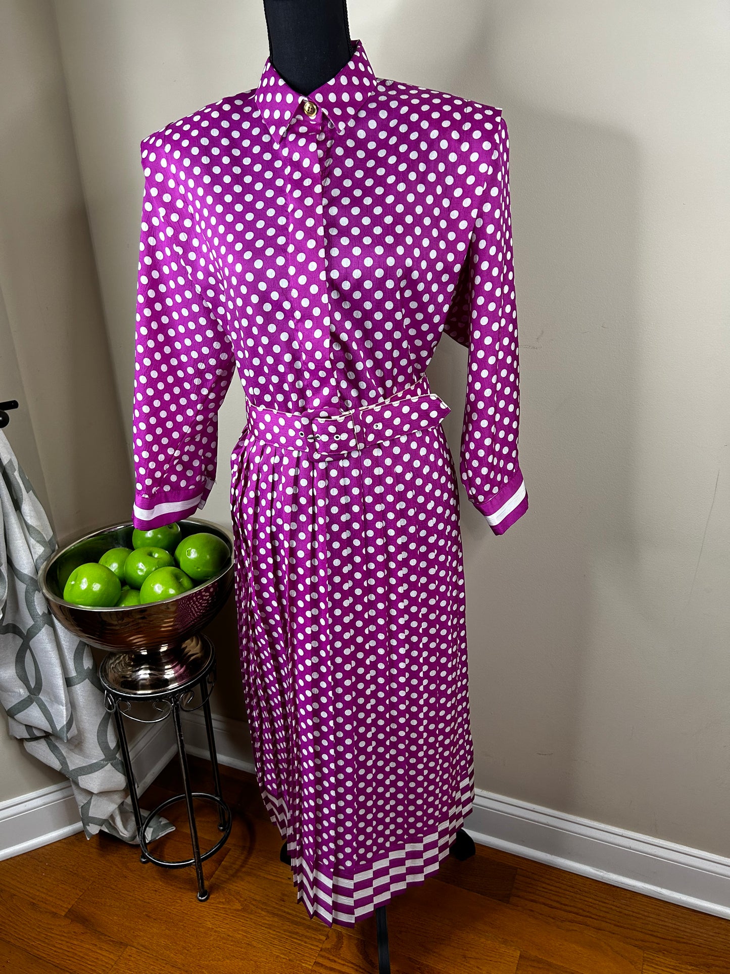 Vintage California Girl Polka Dot Pink and White Dress