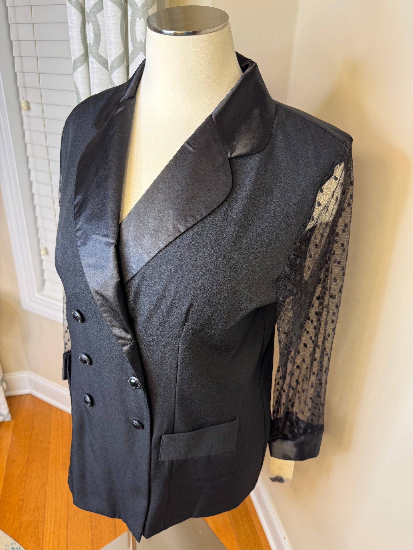Vany Women of New York Vtg Sheer Sleeve Blazer (Deadstock)