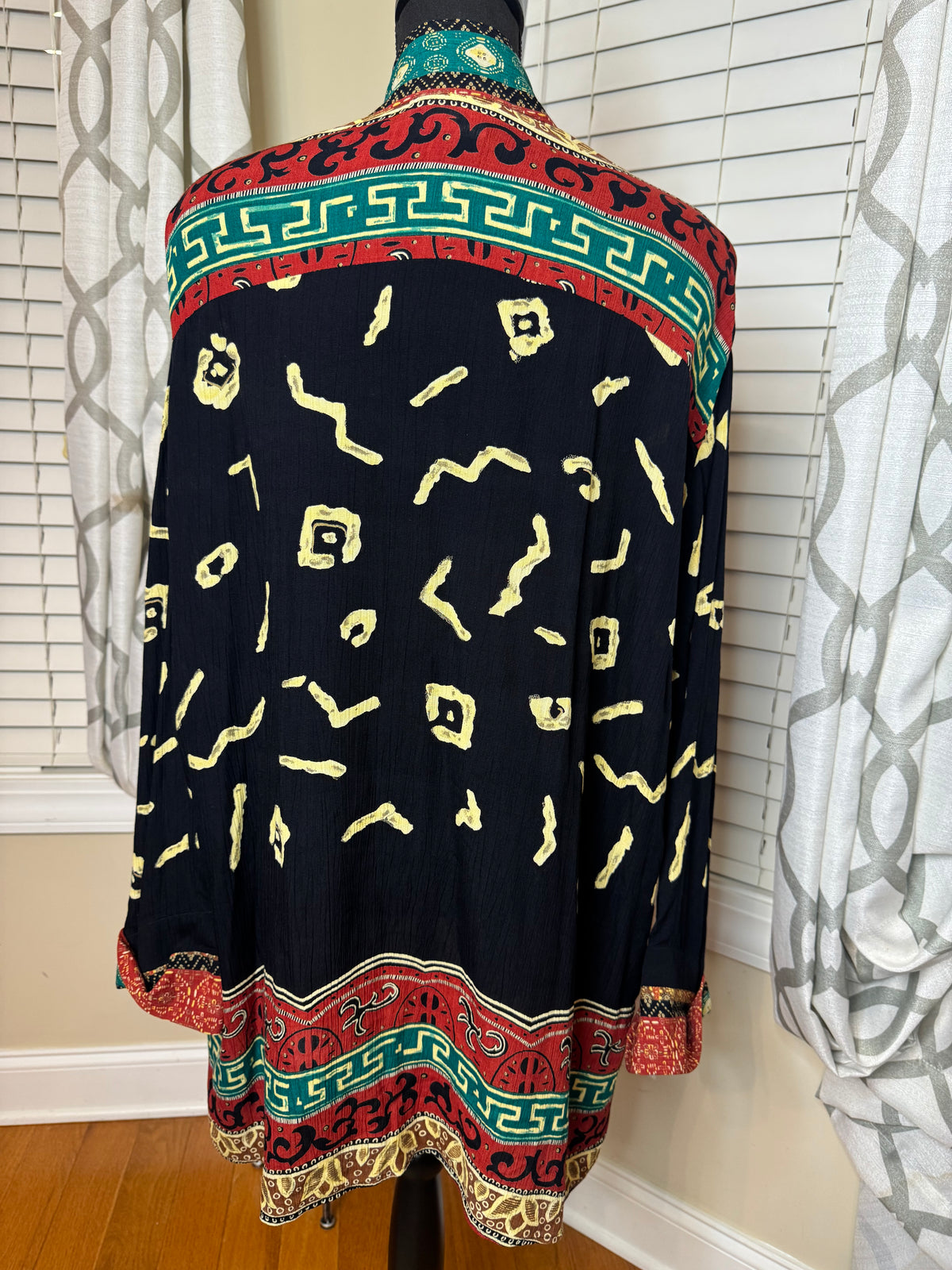 Carol Little Vintage Open Duster with Beaded Accents