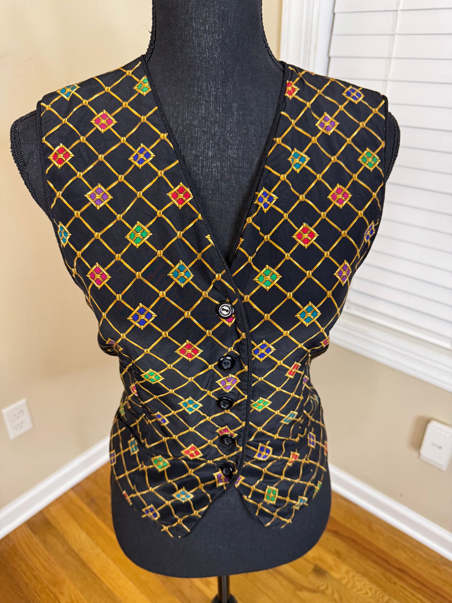 Talbot's Silk Jewel Printed Vest