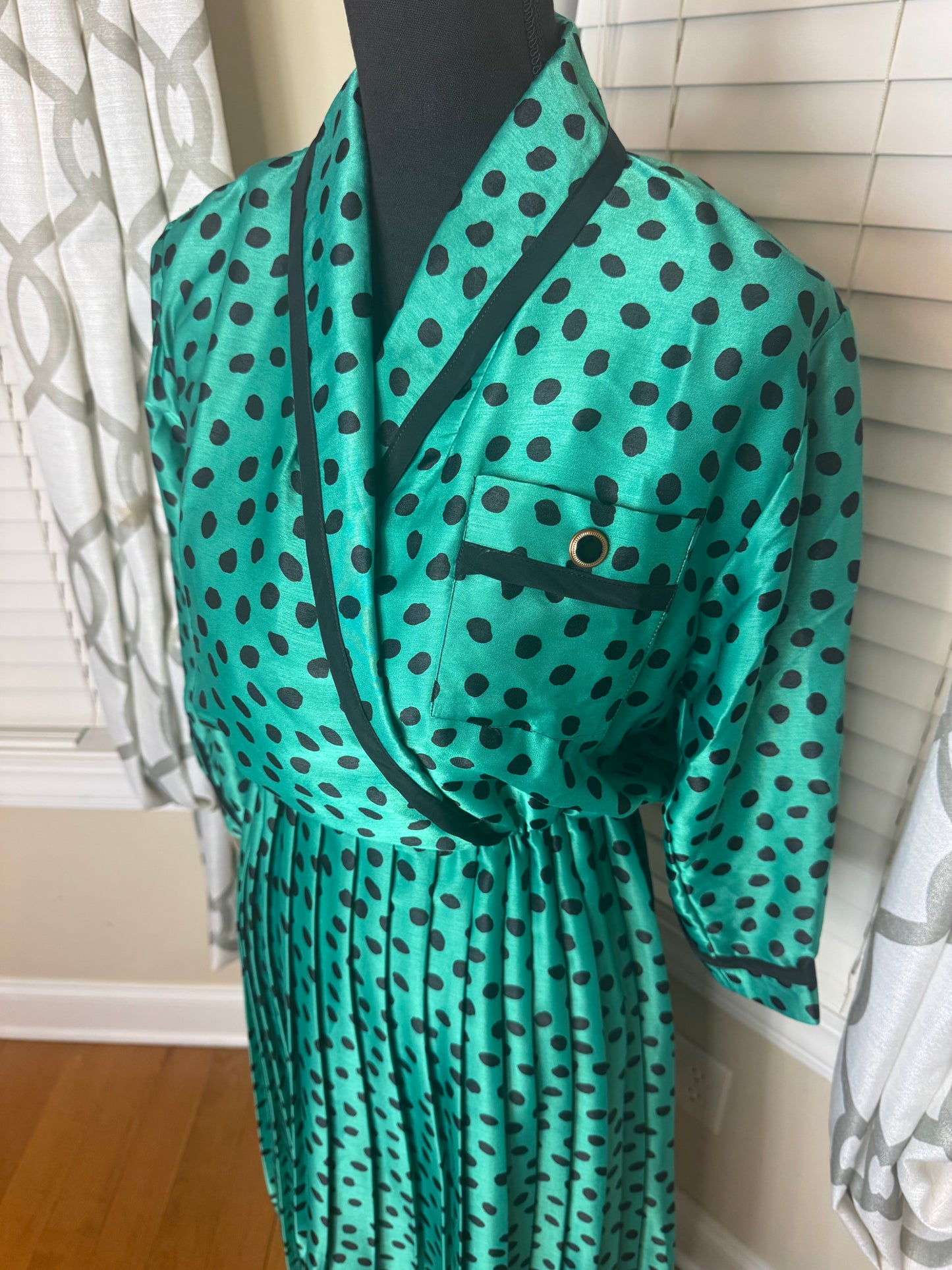 Vintage Polka Dot Pleated Dress