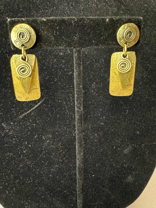 Vtg Tribal Pierced Earrings