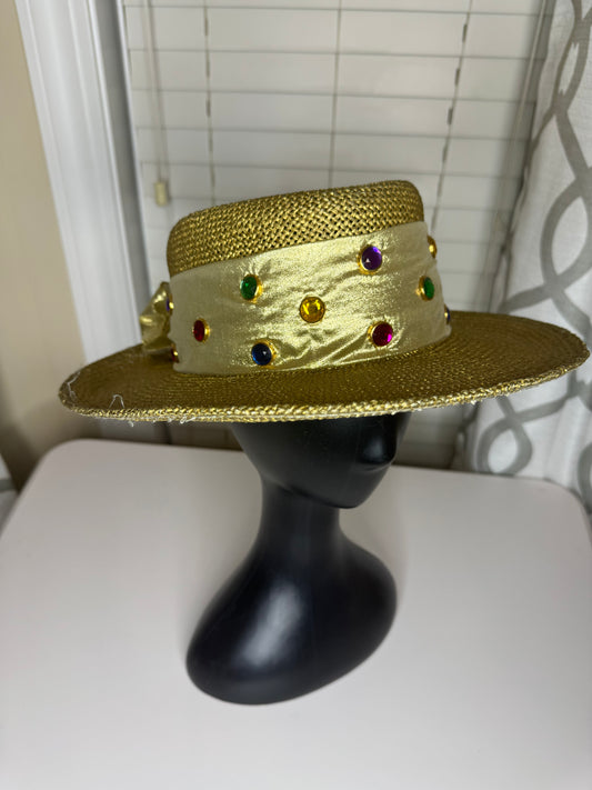 Bejeweled Straw Hat by Dijon Collections