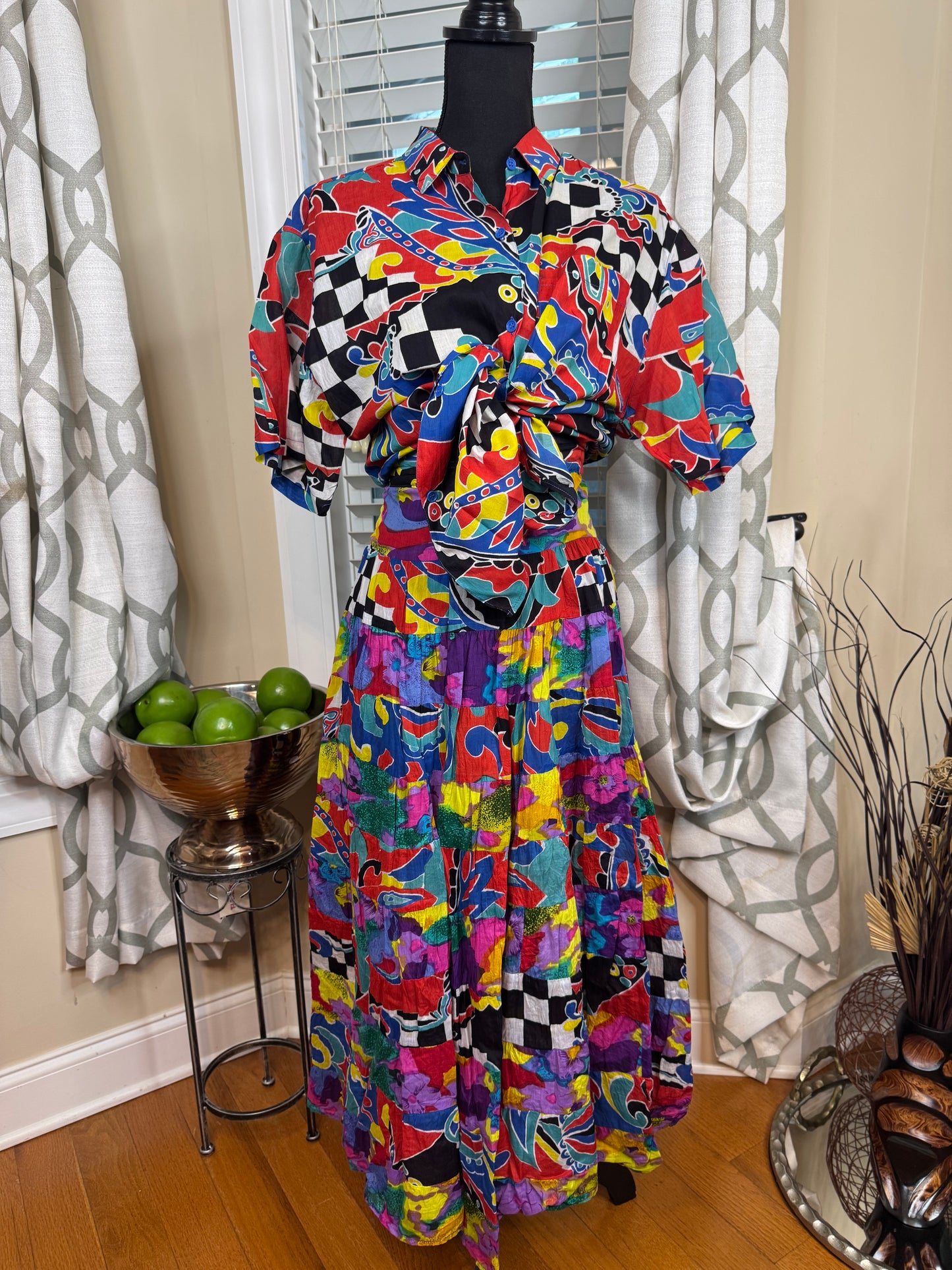 Abstract 2-Piece Skirt Set