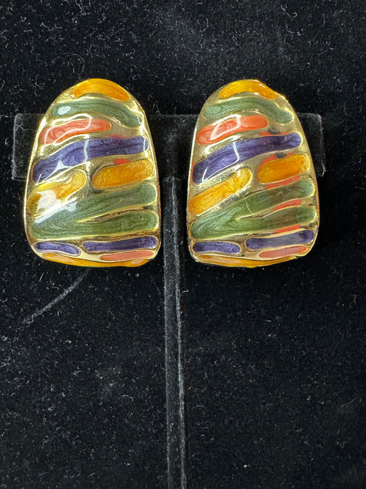 Vtg 90s Mutlicolor Earrings