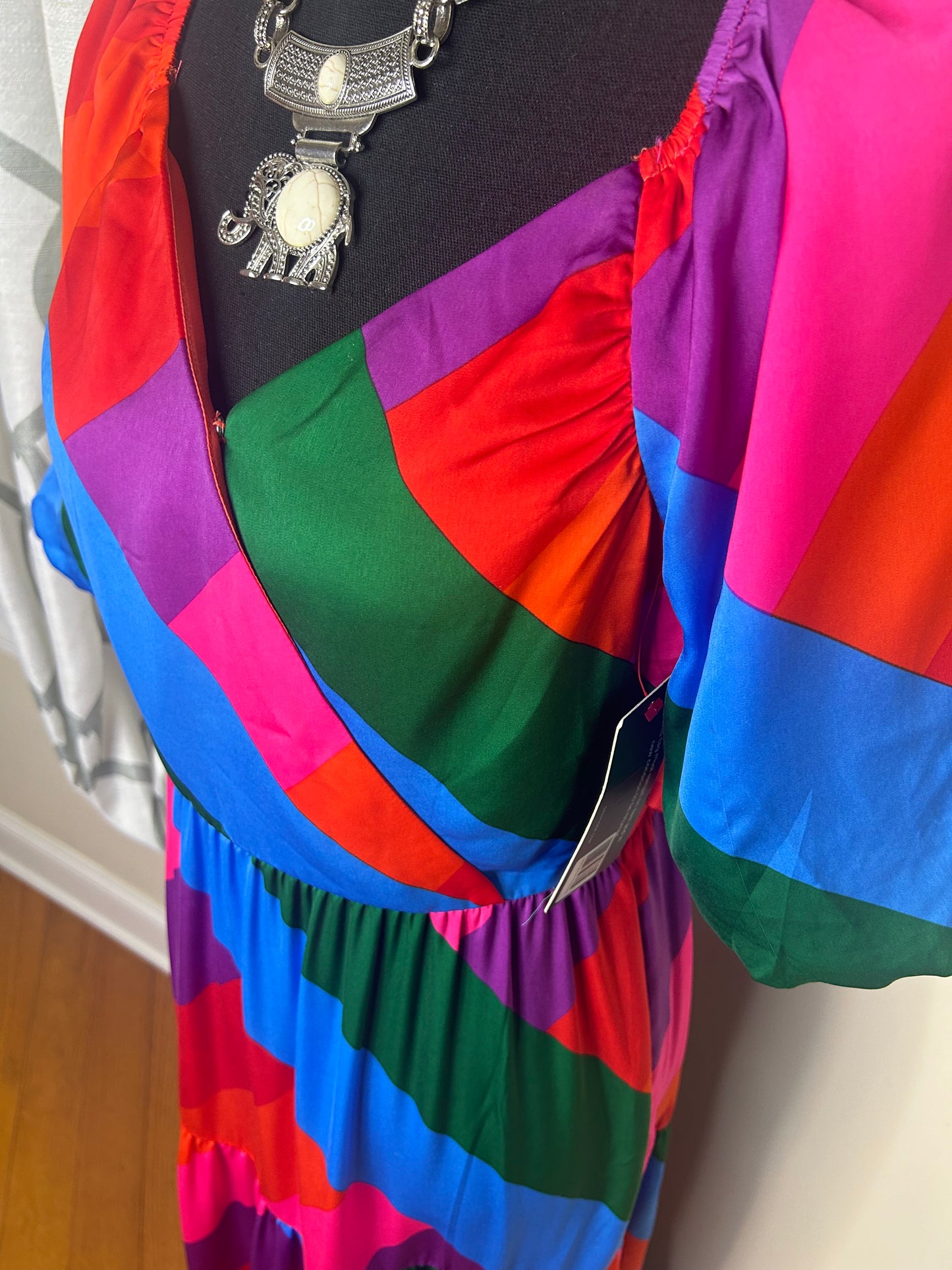 Skies are Blue Rainbow Maxi Dress NWT
