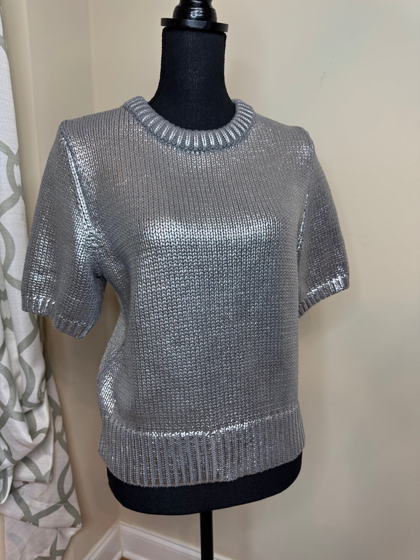 Future Collective Metallic Silver Crewneck Sweater