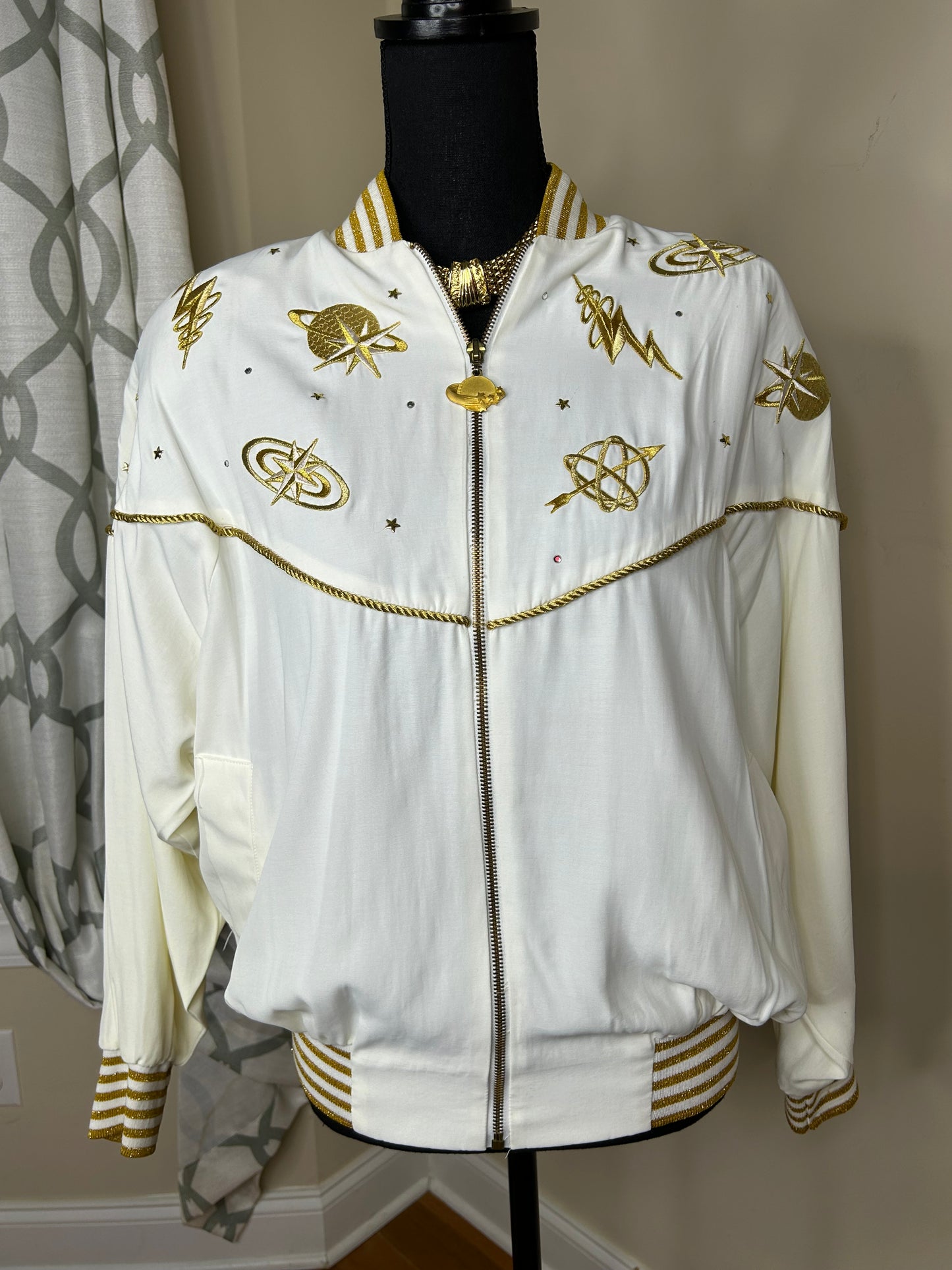 Vintage Gold Label Cache embroidered and Studded Bomber Set
