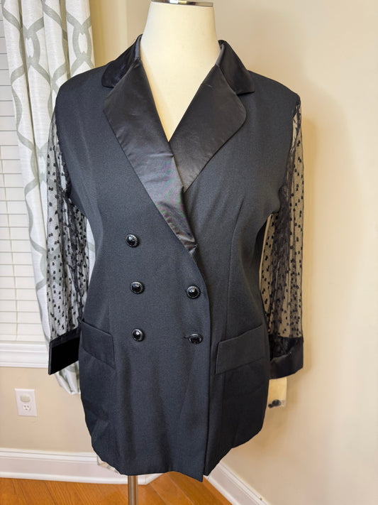 Vany Women of New York Vtg Sheer Sleeve Blazer (Deadstock)