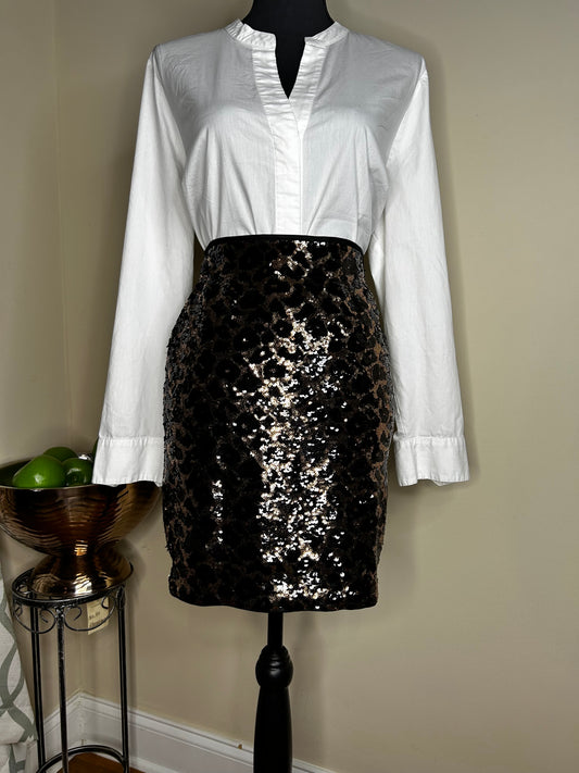 Cache Animal Print Sequin Skirt NWT