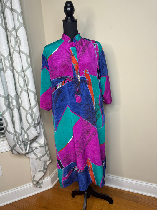 Jenni Sport Abstract Print Vintage Dress