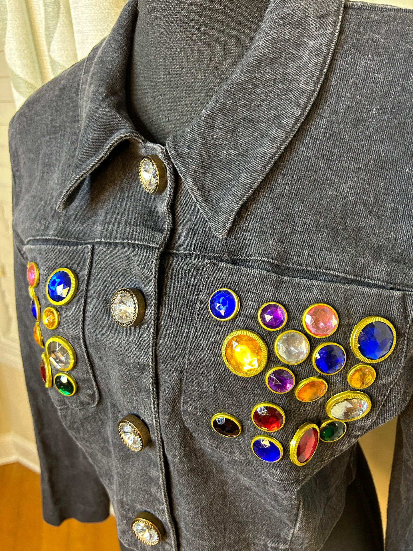 VTG Shox Clothing INC Bejeweled Denim Jacket