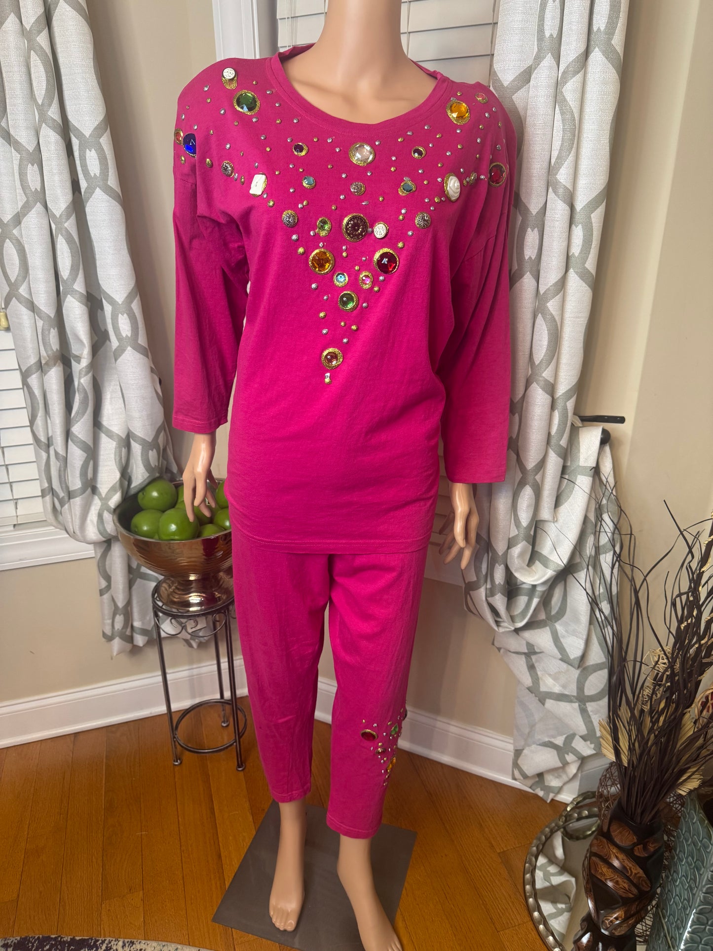 Casual Corner Bejeweled Pants Set