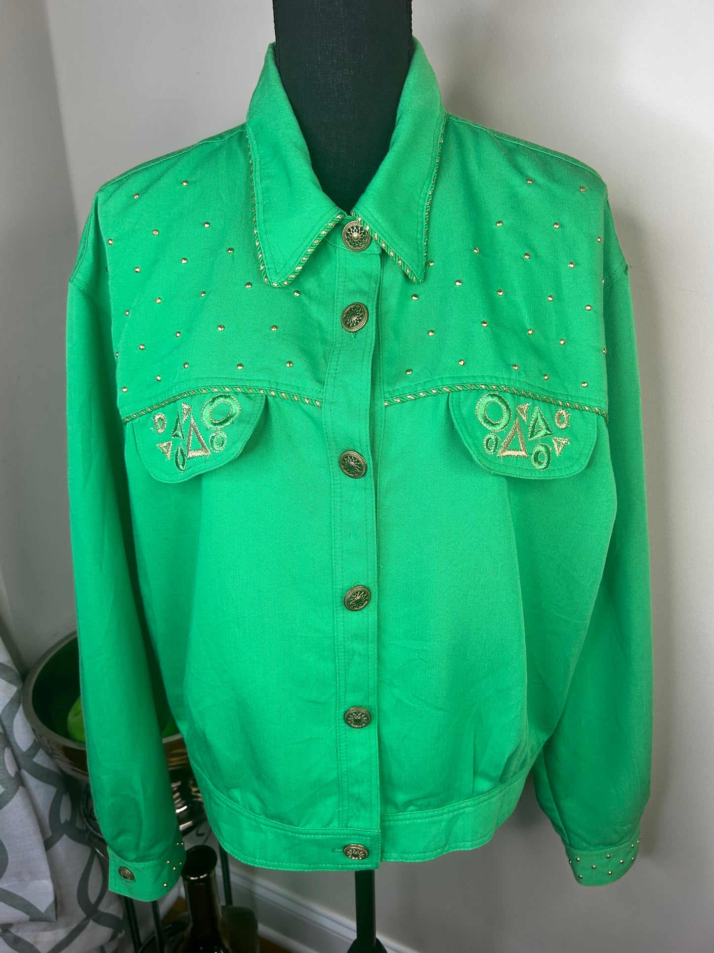 City Green Embroidered Jacket