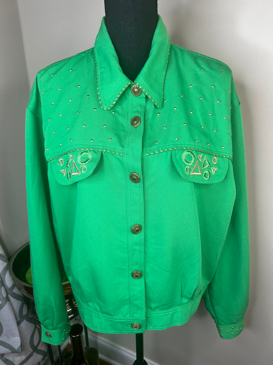 City Green Embroidered Jacket