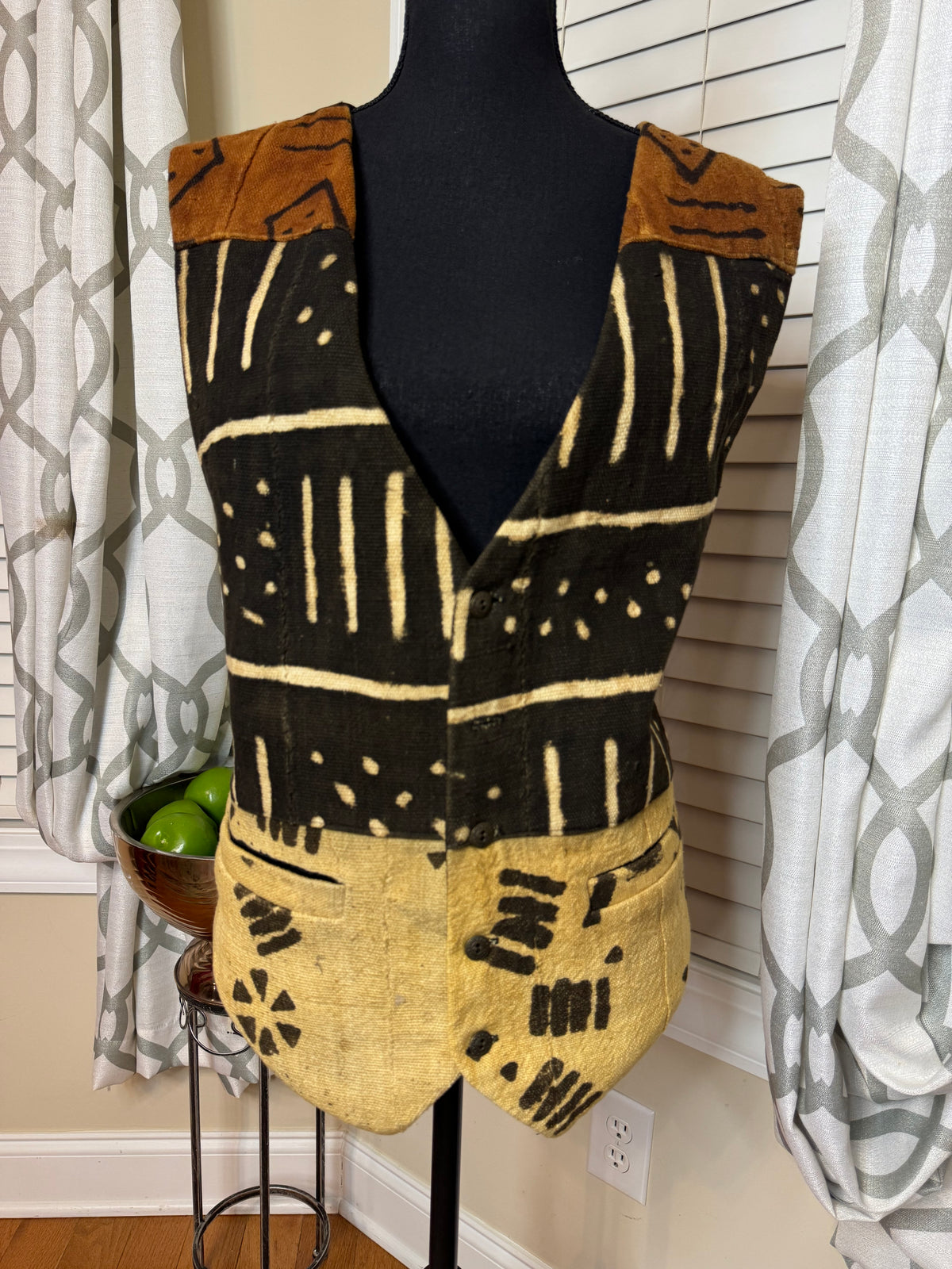 Mudcloth Vest with Pockets