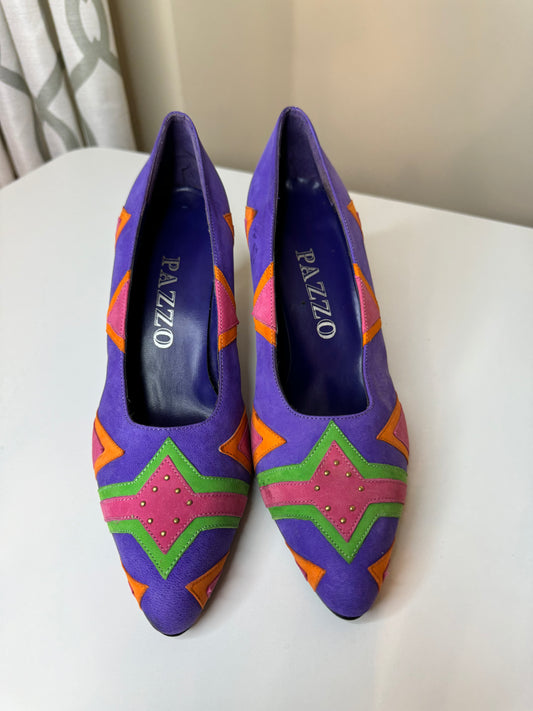 80s/90s Vintage PAZZO Multicolor Pumps
