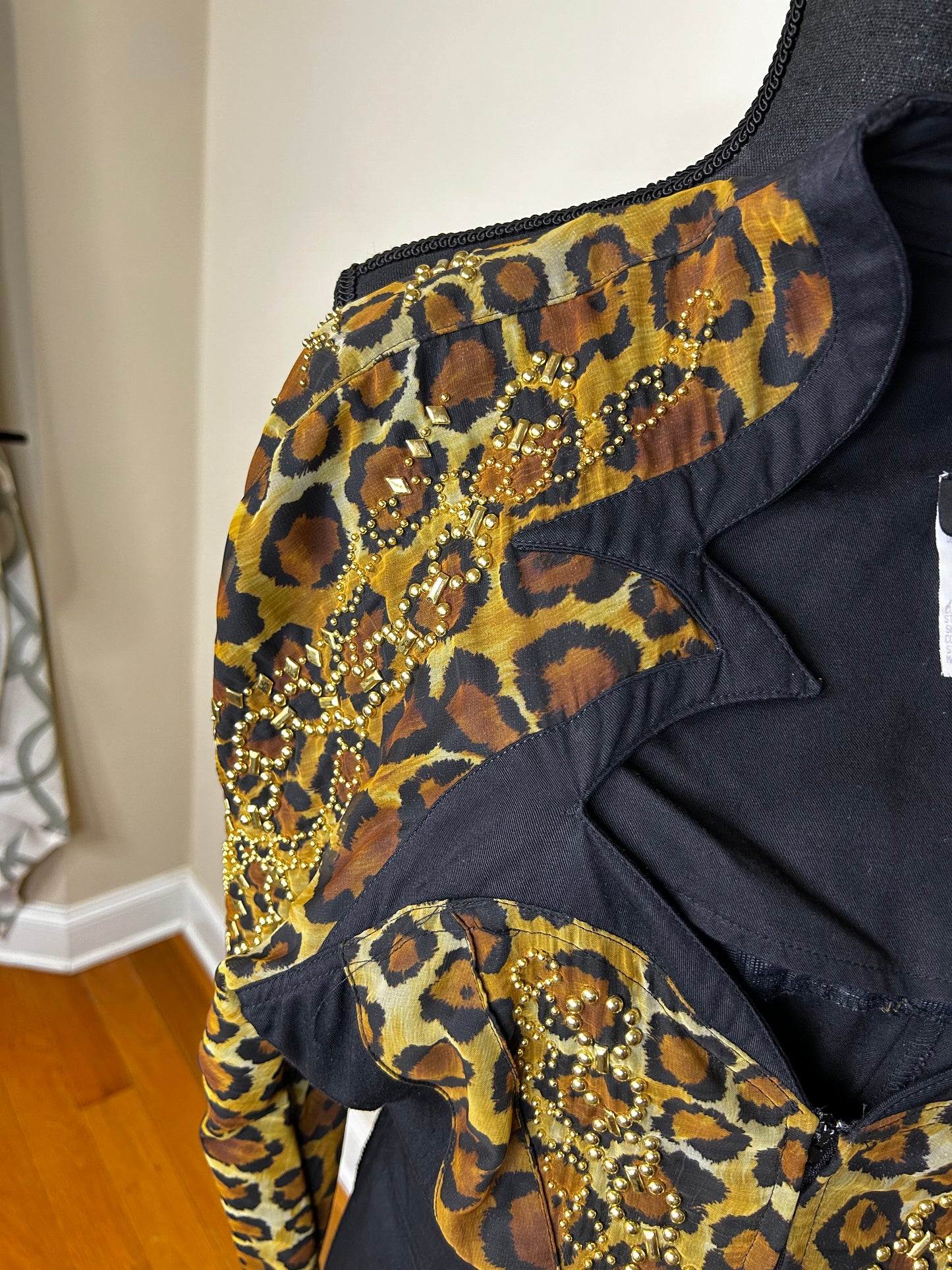 IIF Vintage Leopard Print and Gold Studded Romper