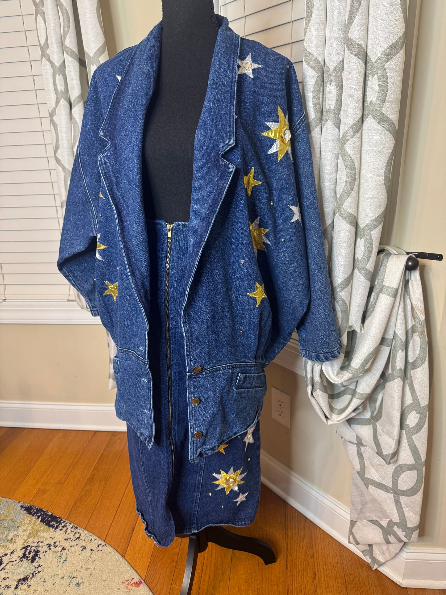 Christie of California 2-Piece Denim Vintage Skirt Set