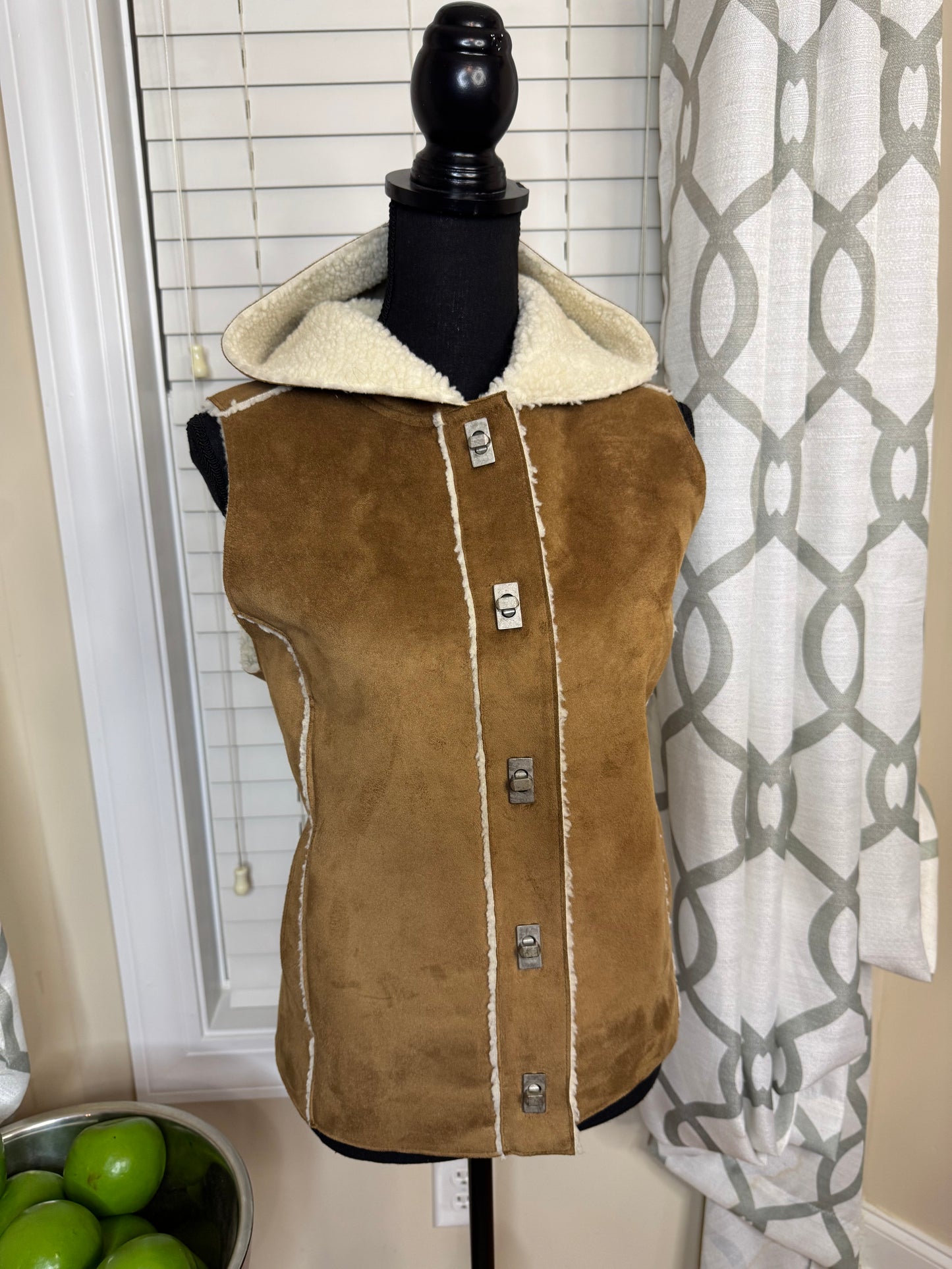 Jones New York Hooded Suede Vest