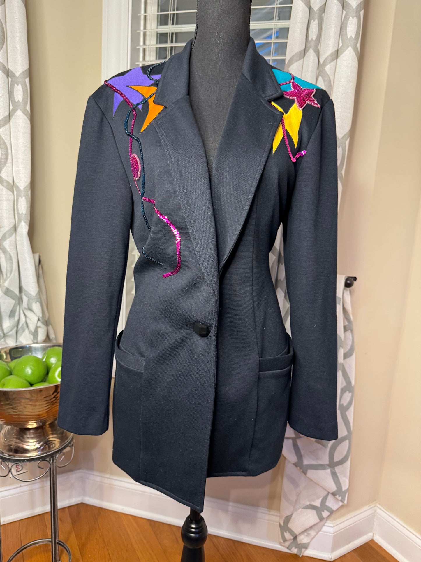 Vtg Sequin Adourned Blazer