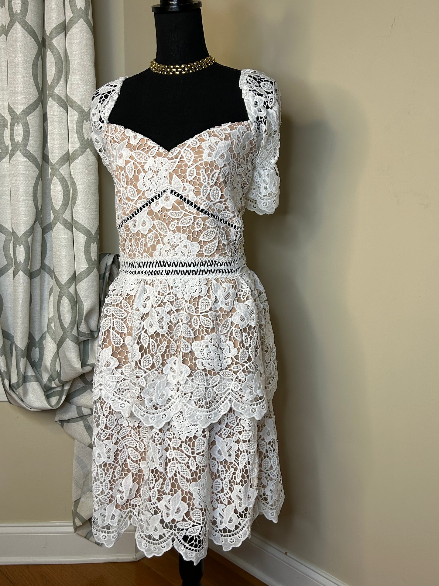 BooHoo Plus Premium Lace Skater Dress (NWT)